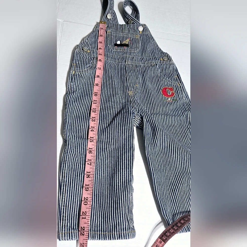 Carter’s Toddler Railroad Stripe Overalls Construction Truck Embroidered‎ 2T